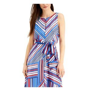 INC DRESS Womens Blue  Below The Knee Fit + Flare Dress 10